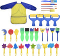 Washable Paint Brushes Set for Toddler Kids Early Learning Toys Finger Paints sponges Art Supplies Gifts