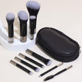 Portable ON THE GO Makeup Brush Set, COSHINE 10pcs Easy-taken Mini Full Complete Function Cosmetic Brushes Kit with