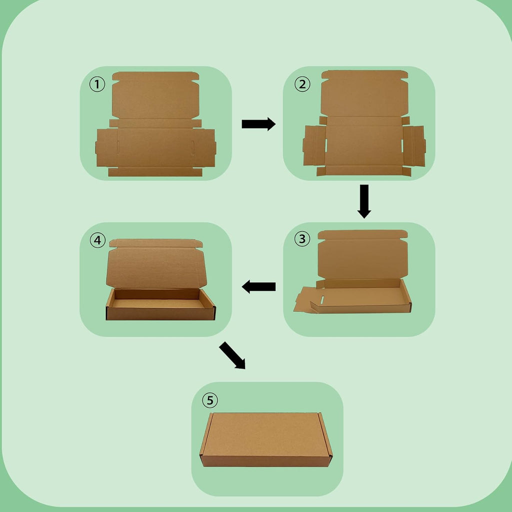 6x5x1 inch Small Shipping Boxes 50 Pack, Brown Corrugated Cardboard Mailers