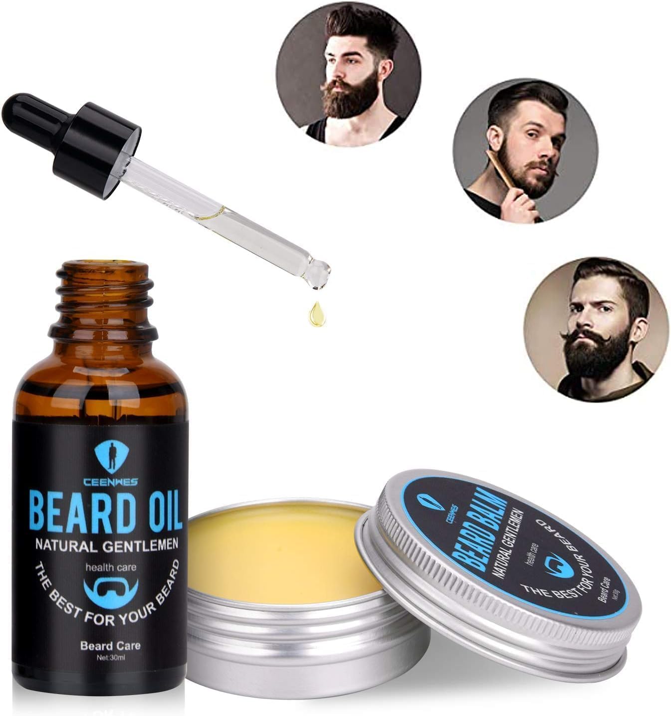 Beard Grooming Kit,Beard Kit with Beard Oil,Beard Growth Serum,Beard Wash, Beard Balm,Beard Brush, Beard Comb, Beard