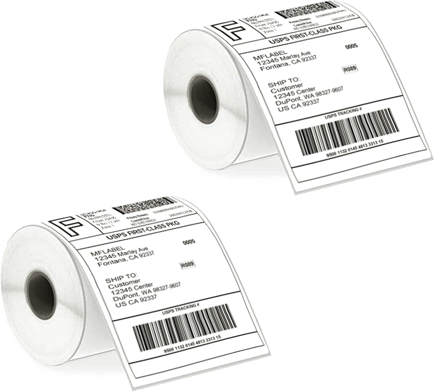 4x6 Thermal Shipping Labels - 2 Rolls of 250, Perforated & Smudge-Proof Direct Thermal Labels Compatible with Rollo