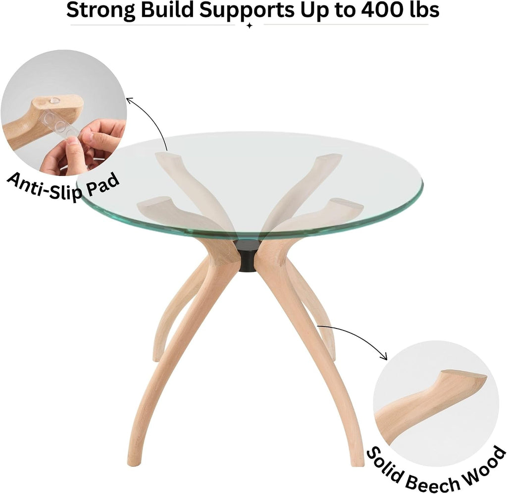 Mid Century Solid Wood Modern Dining Curved Table Base Only, Pedestal Table Bases, Wooden Legs for Kitchen Tables