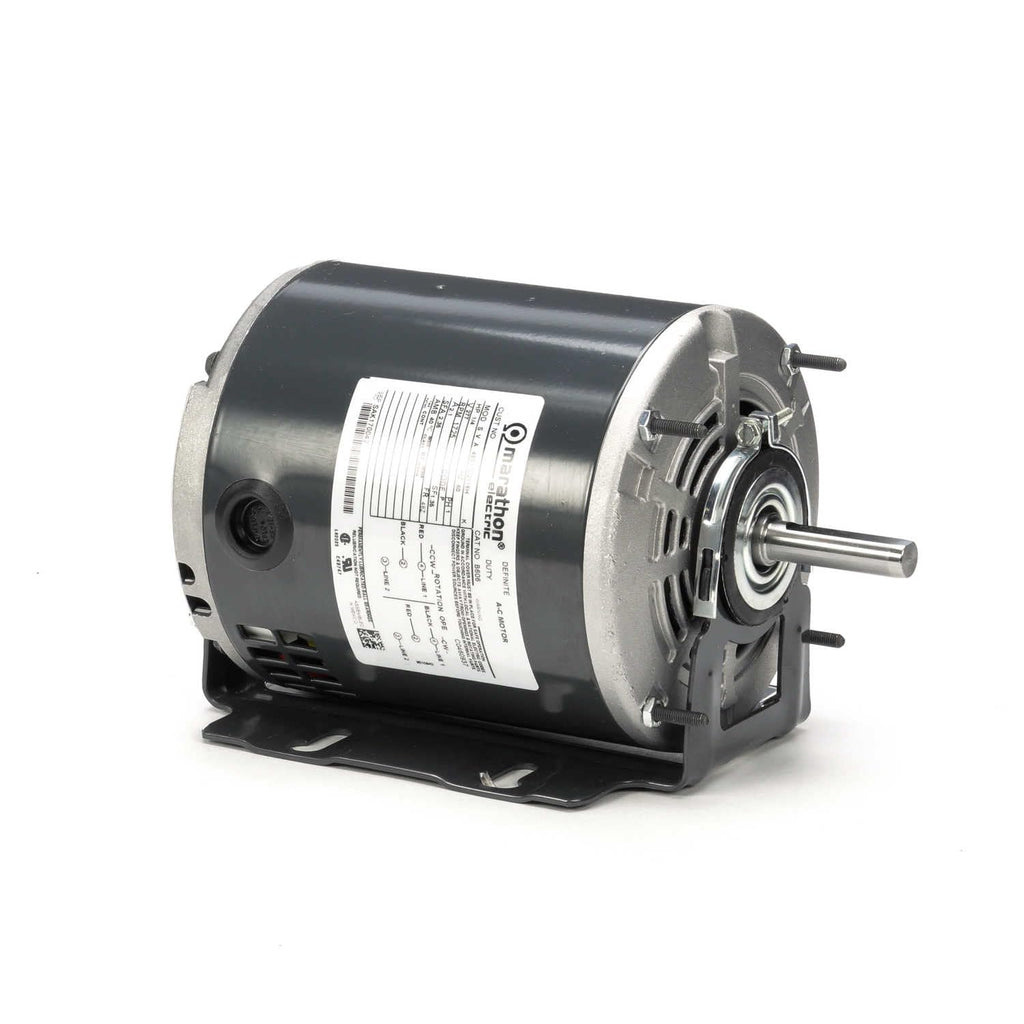 Marathon Fan and Blower Motor, 0.25 HP, 1 Ph, 60 Hz, 277 V, 1800 RPM, 48Z Frame, DP - B606