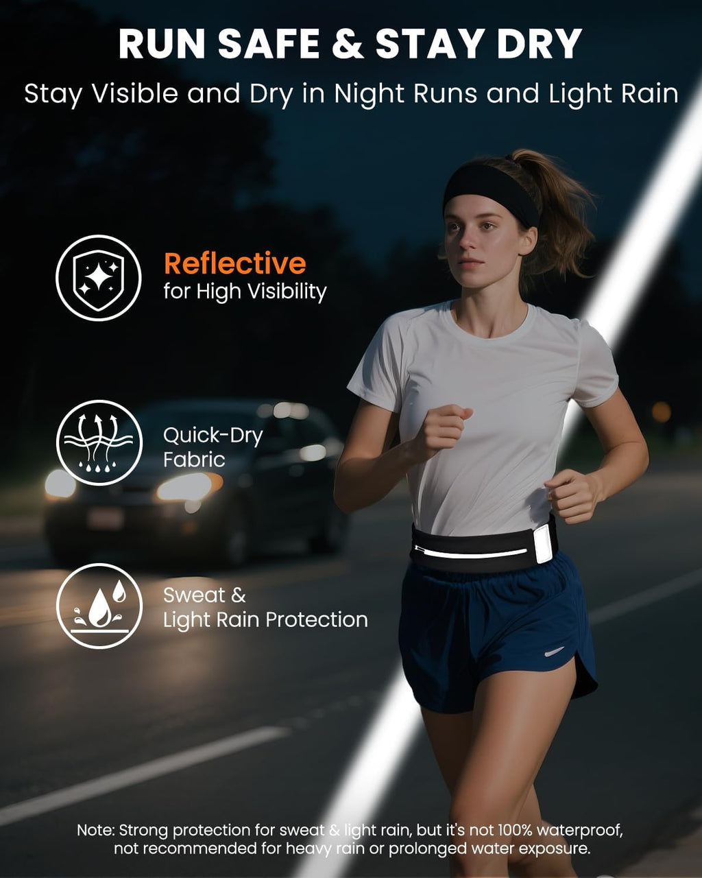 Running Belt for Women and Men, Adjustable Fanny Packs No Bounce Phone Holder for Running with Water Bottle &