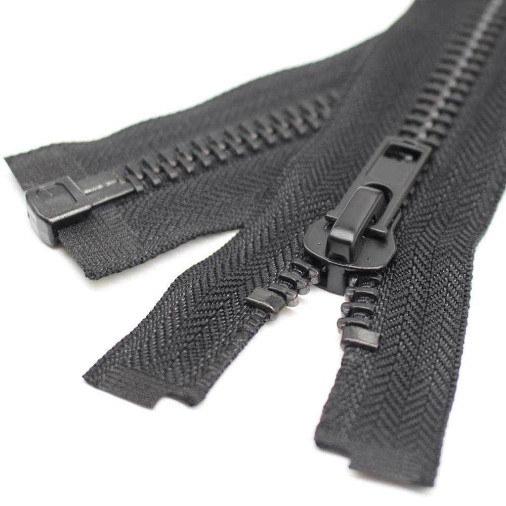 #10 22 Inch Black Nickel Separating Jacket Zipper for Sewing (22")
