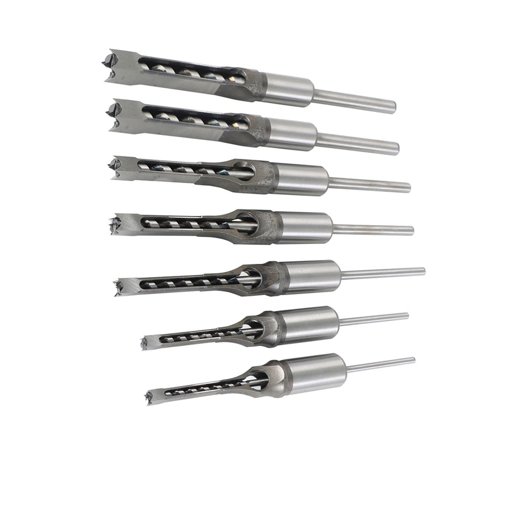 Timunr 7Pcs Square Drill Bits Tools, Round Handle Woodworking Hole