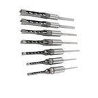 Timunr 7Pcs Square Drill Bits Tools, Round Handle Woodworking Hole