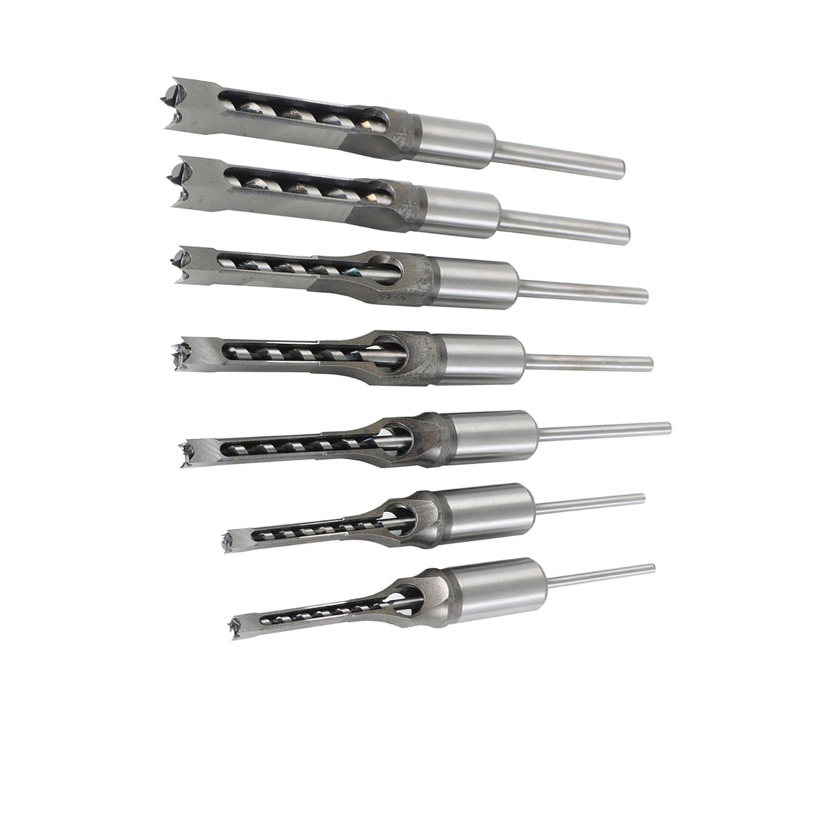 Timunr 7Pcs Square Drill Bits Tools, Round Handle Woodworking Hole