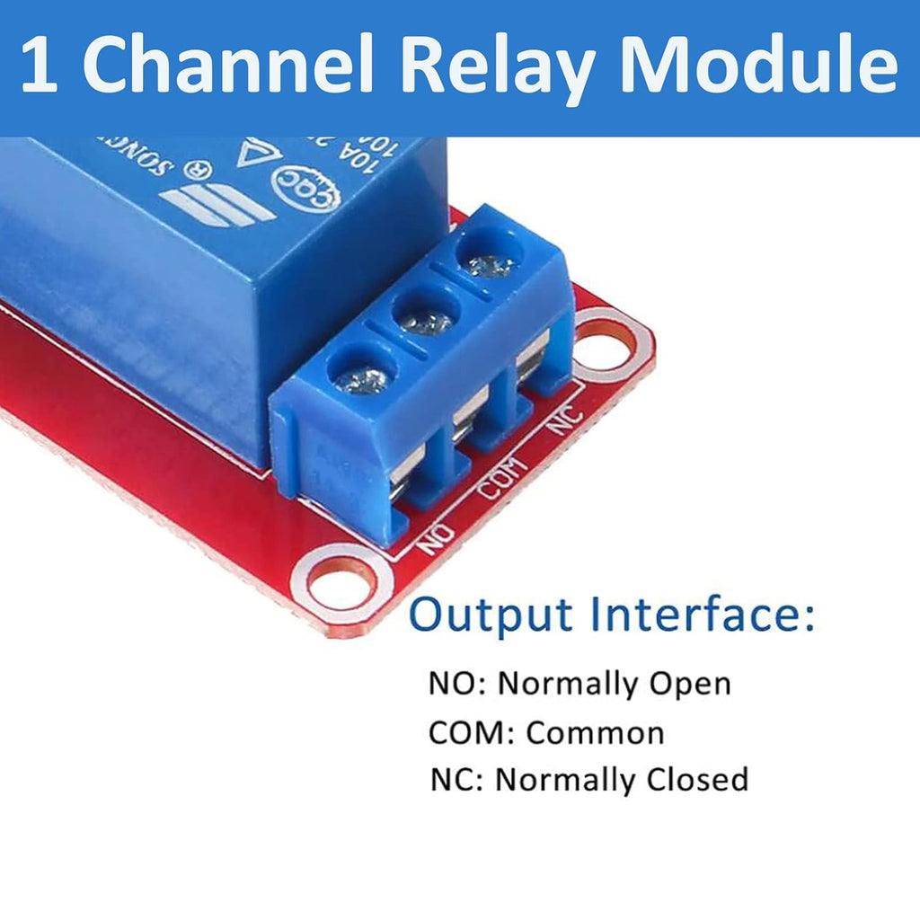 4pcs DC 5V Relay Module - 1 Channel Relay Switch Board with Optocoupler Isolation, High or Low Level Trigger