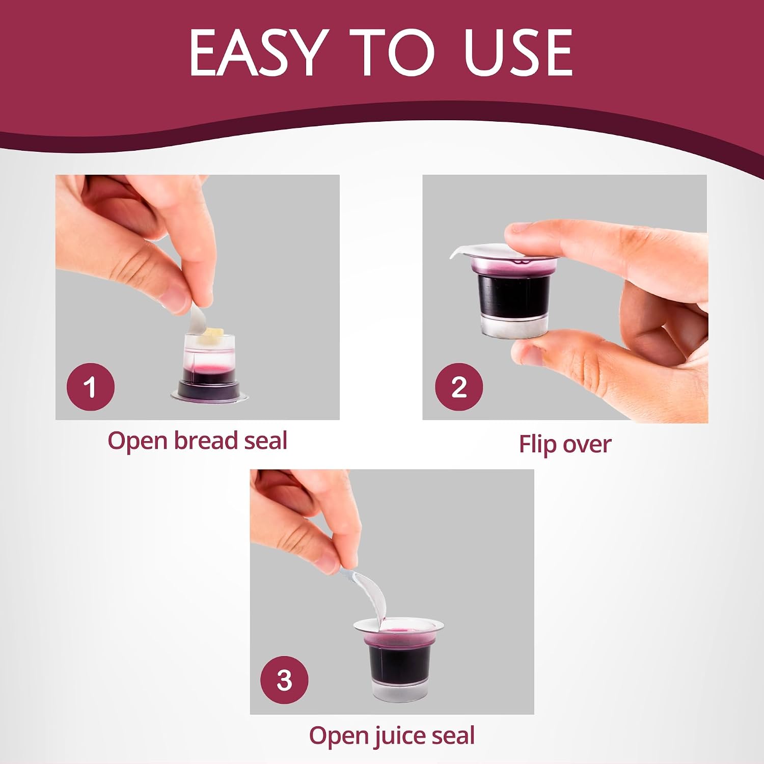 Cup Top & Bottom Prefilled Communion Cups & Wafer Set (100 Count)