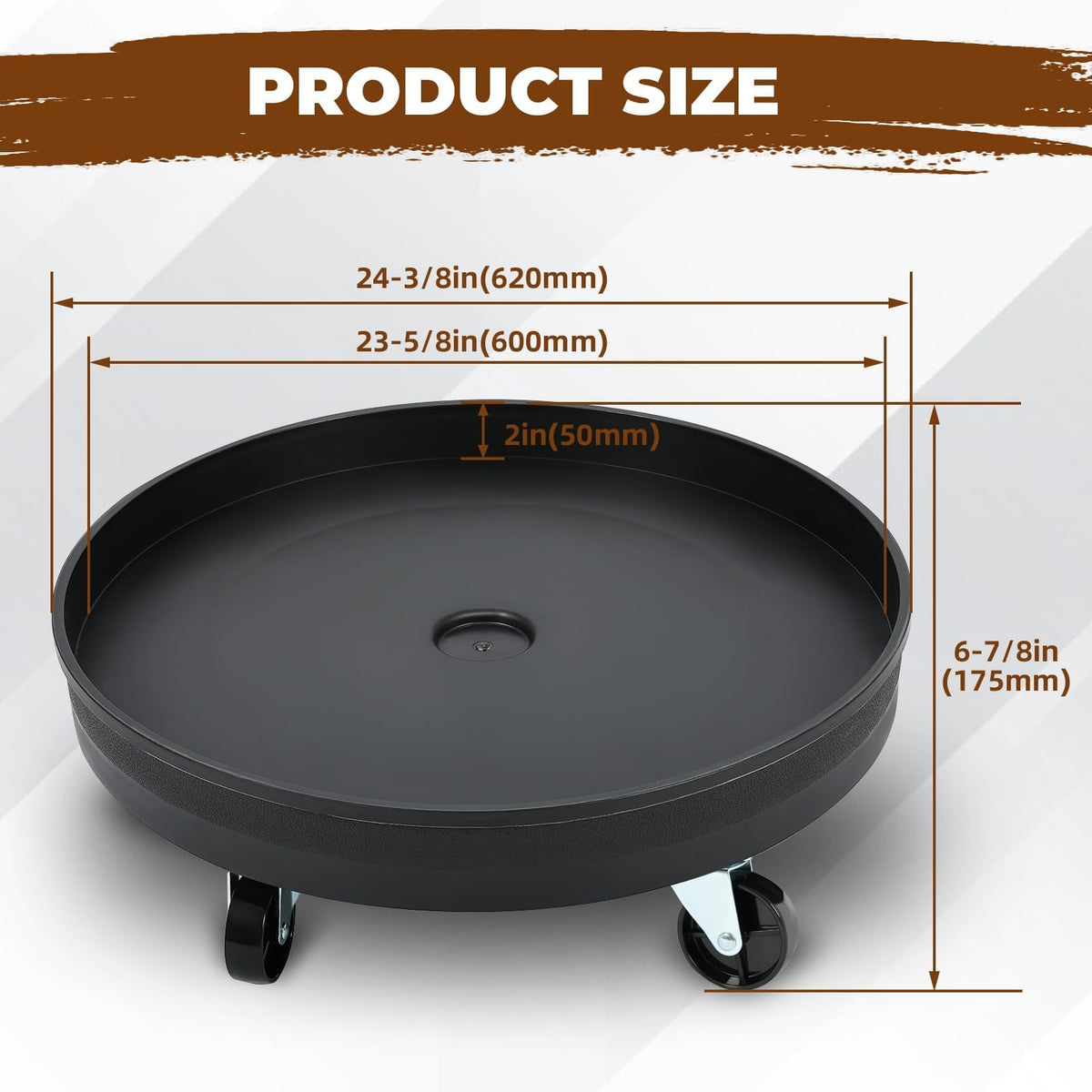 Universal Drum Dolly for 30 Gallon and 55 Gallon Round Container