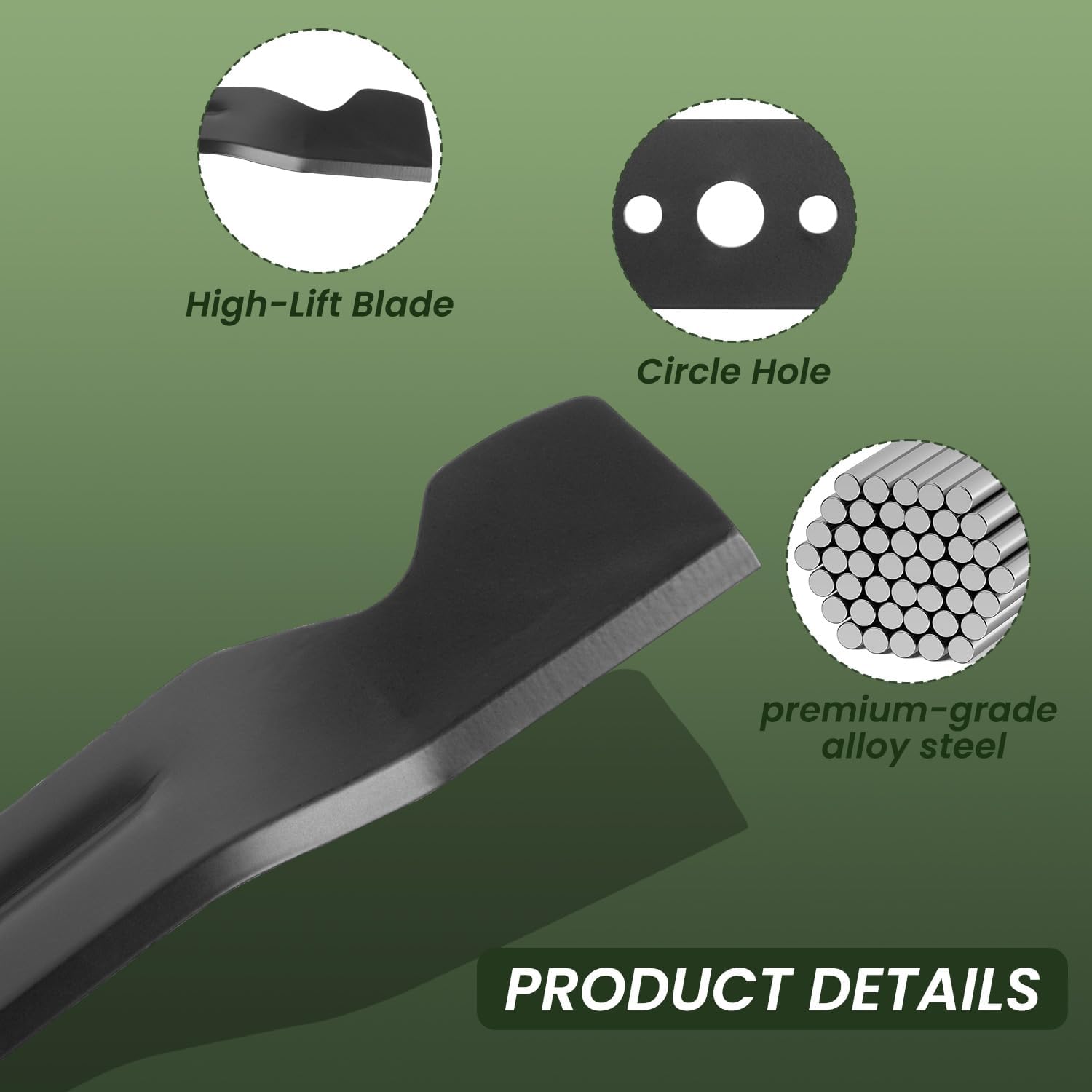 AB4200D Lawn Mower Blades Compatible with ZT4204L 42" Z6 Zero Turn Riding Mower 2 Packs