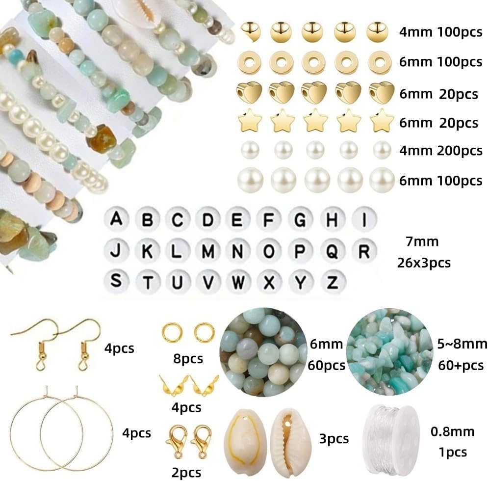 Jewelry Making Supplies Kit Natural Stone Beads for Irregular Gemstone Beading with for DIY Craft Bracelet Necklace