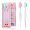 Lip Scrub Brush,Lip Scrubber Exfoliator,Double-Sided Silicone Lip Exfoliating Tool,Gentle Lip Exfoliator Scrubber