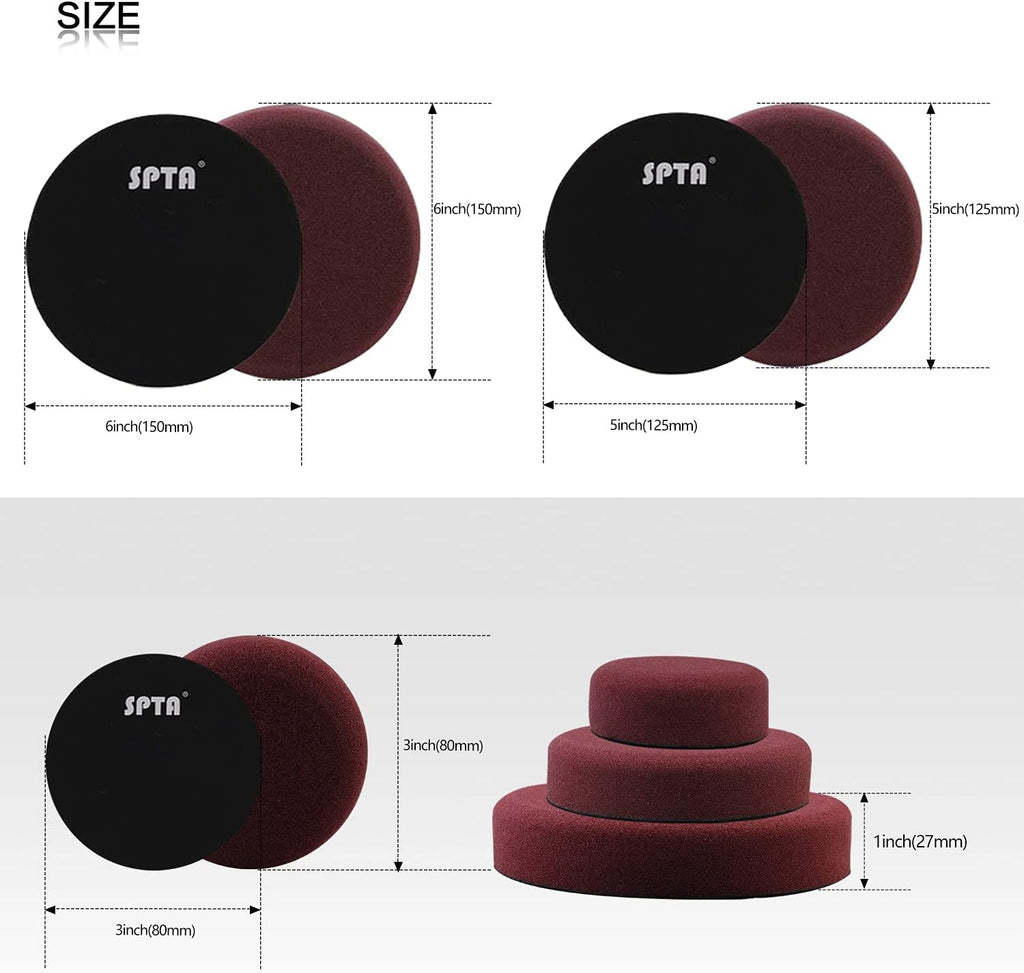 Buffer Polisher, SPTA 7 Inch 180mm Rotary Polisher Car Polisher Electric Polisher RO Polisher & Polishing Pads Set