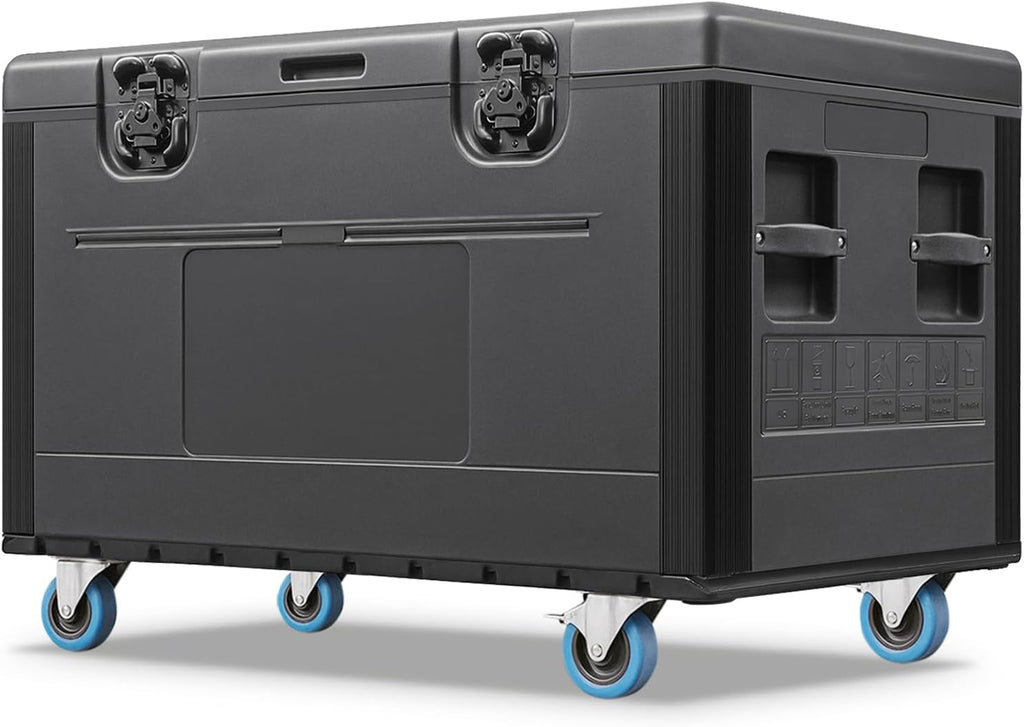 Rolling Road Case 44"x22"x24", Heavy Duty Cable Trunk with Wheels | Stackable Utility ATA Flight Case