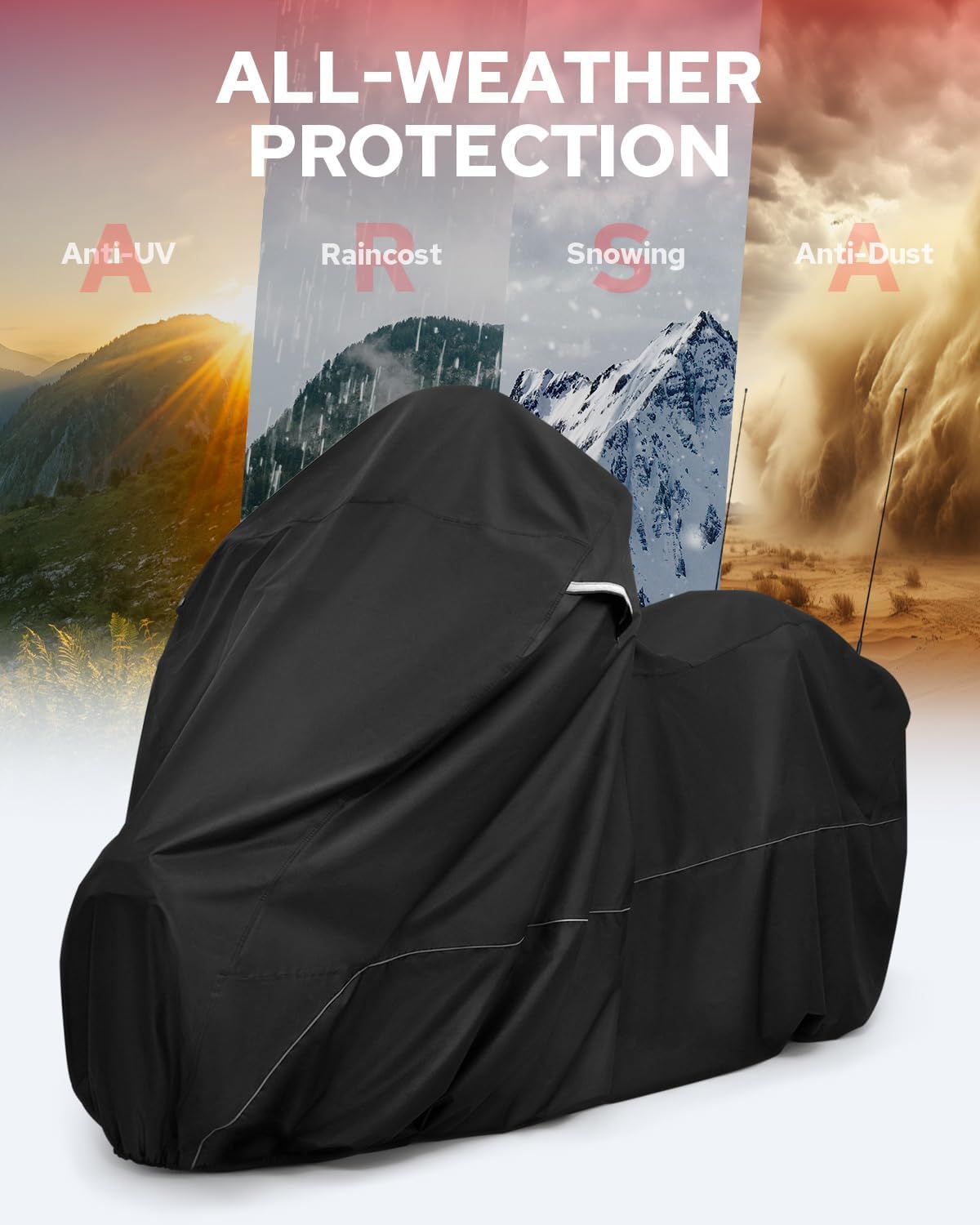 Motorcycle Cover with Side Top Box Compatible with Harley Davidson Touring Ultra Limited Street Glide Road Glide