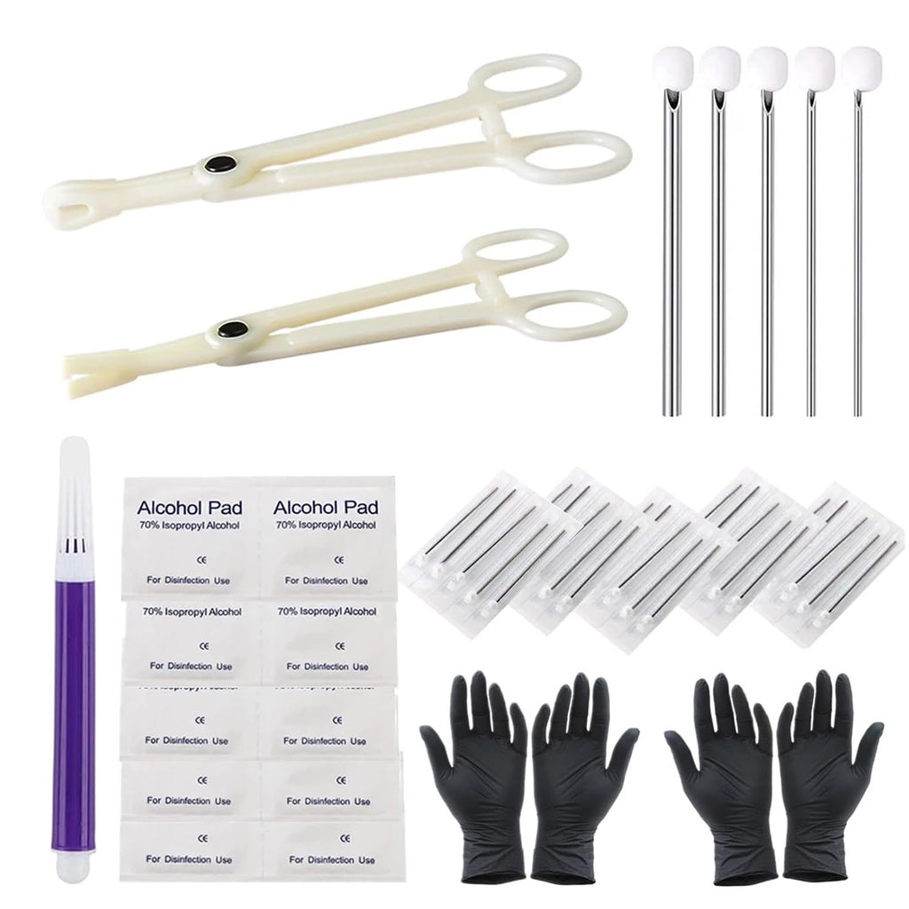40pcs Piercing Kit, Mix Piercing Needles Clamps Kit