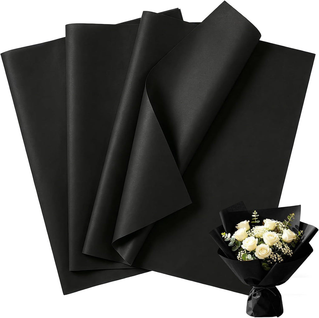 150 Sheets Black Tissue Paper Bulk 14x20 Inch