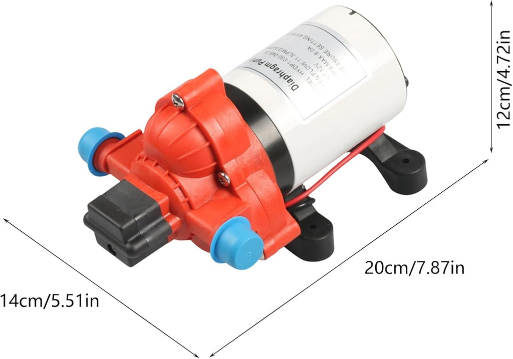 12V 3.0 GPM Diaphragm Water Pump, 45 Self-Priming Auto for Boat Marine