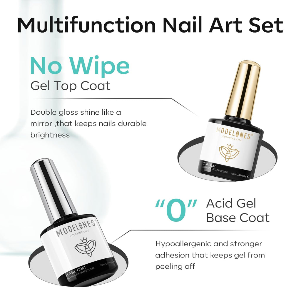 Nail Dehydrator Primer Gel Top Base Coat Set Acid Free | Complete Nail Prep Kit with Adhesion Bonder Glossy Clear Gel