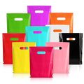 9x12 Assorted Colors Plastic Gift Bags with Handles 100 Pack