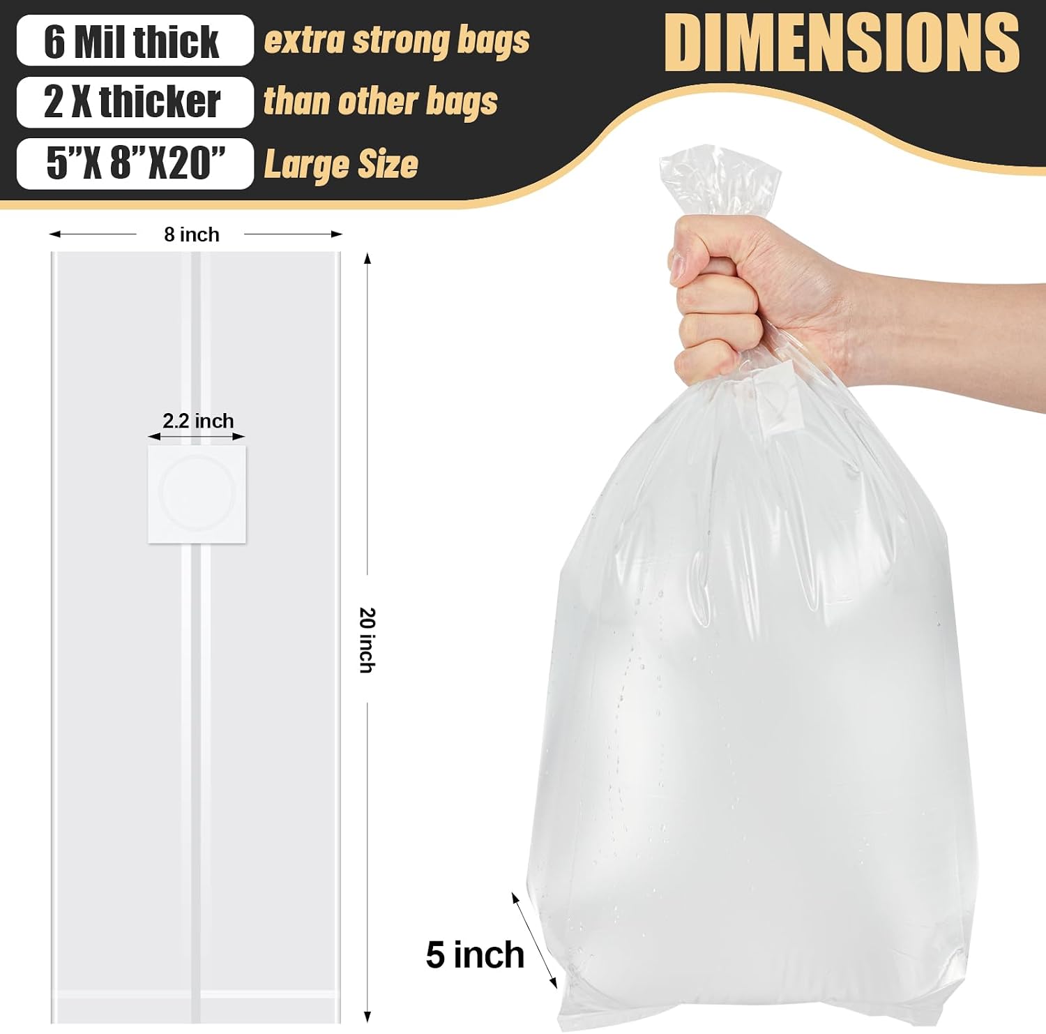 Mushroom Spawn Bags, 20Pcs Large Extra Thick 6 Mil Mushroom Growing Bags