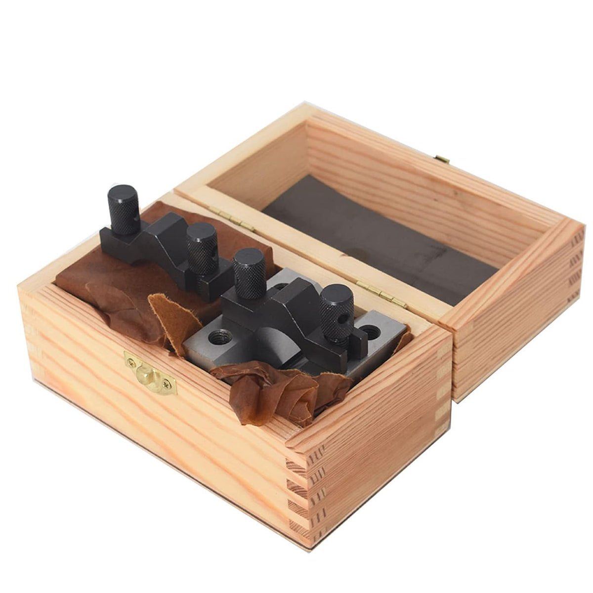 2-3/8 x 2-3/8 x 2 V Block with Clamp Set, 90 Degree Hardened Steel