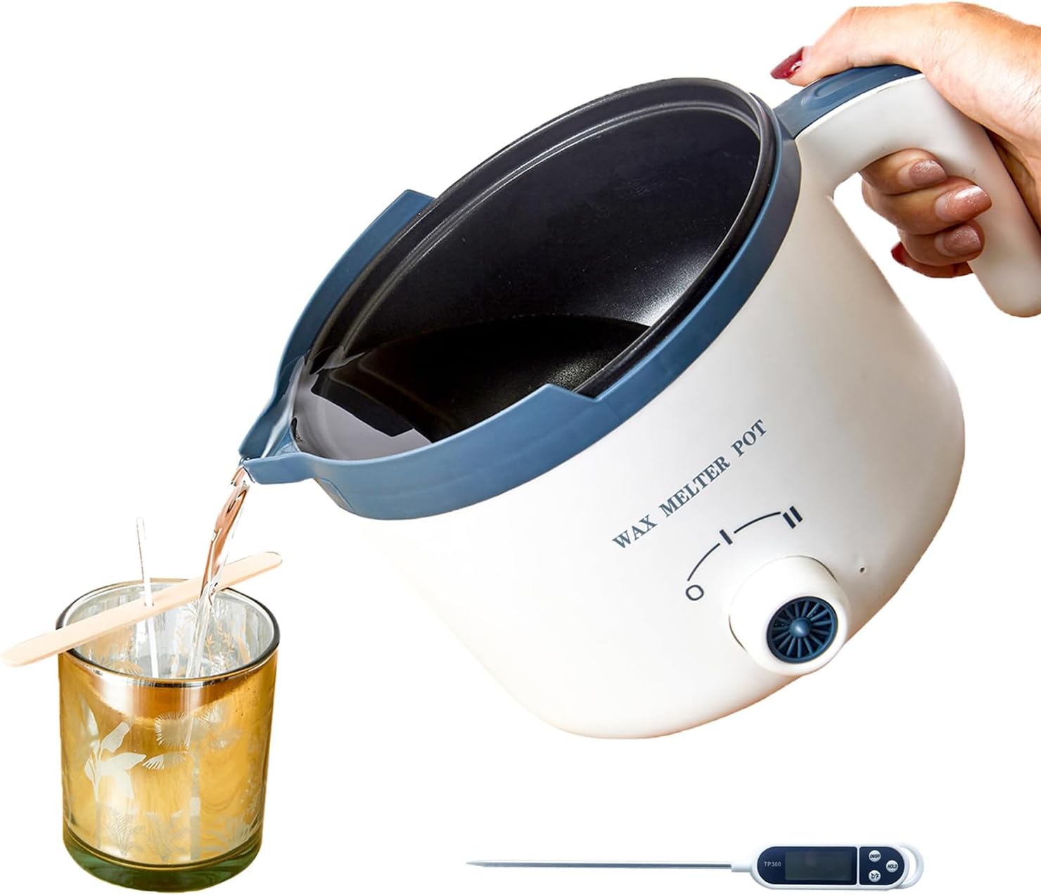 Electric Wax Melter for Candle Making with Pouring Spout, Non-Stick Small Candle Melting Pot