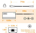 Syvrac 48-54.6V 2A Electric Bike Charger for 48V Lithium Battery Input Voltage AC120V(DC2.1MM Jack Connector)