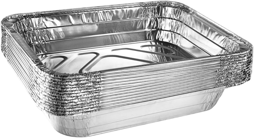 Disposable Aluminum Steam Table Foil Pans No Lids For Cooking, Baking, 10 Pack