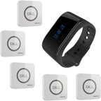 Wireless Service Calling System, 5 Buttons & 1 Watch Receiver