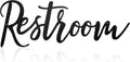 Restroom Sign Metal Wall Art Decoration, Black, 14.17 x 5.12 inch
