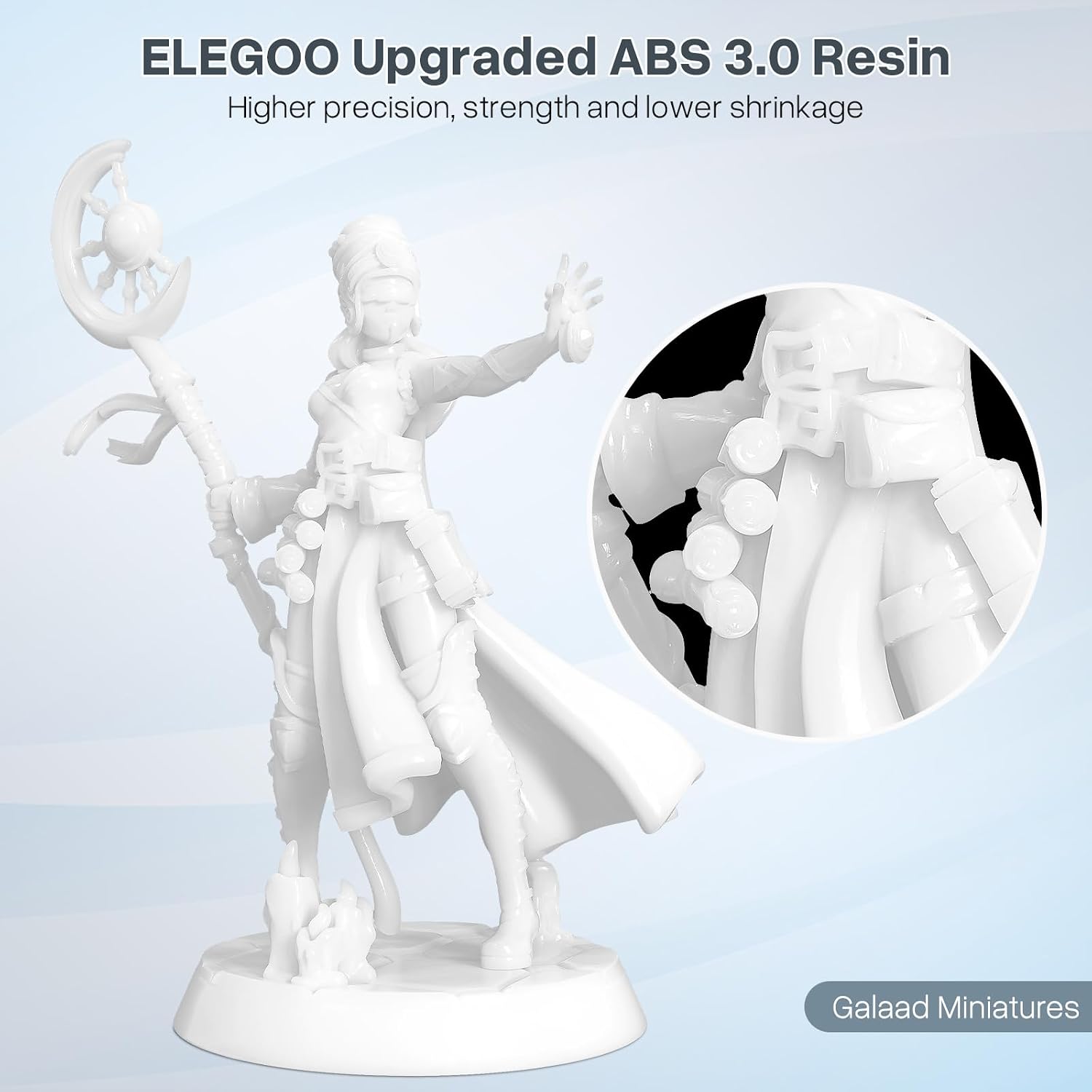 ELEGOO ABS-Like Resin 3.0, Photopolymer Resin White 1000G | UV Curing 405nm, Upgraded ABS 3D Printing Resin, Higher