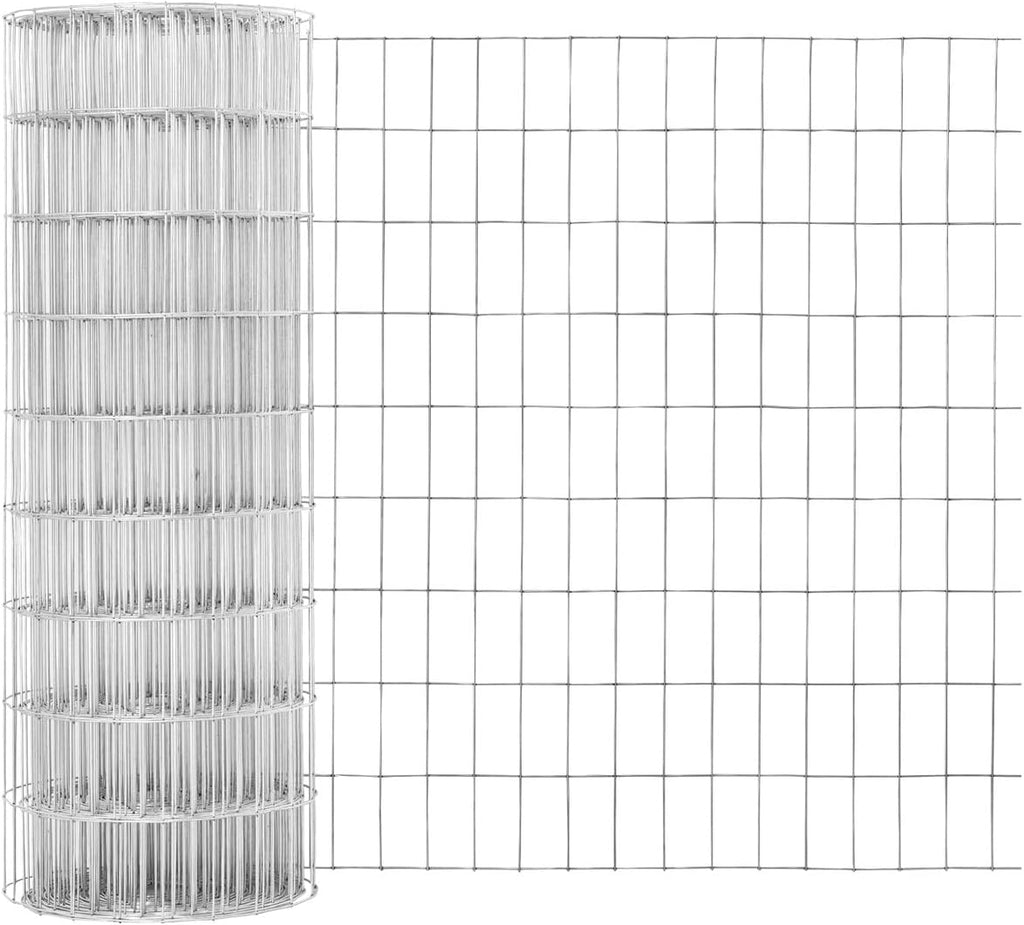 Welded Wire Fence 12.5 Gauge, Galvanized Welded Fence Wire Roll, Mesh Size 2-Inch x 4-Inch, Hog Wire Fencing Cage