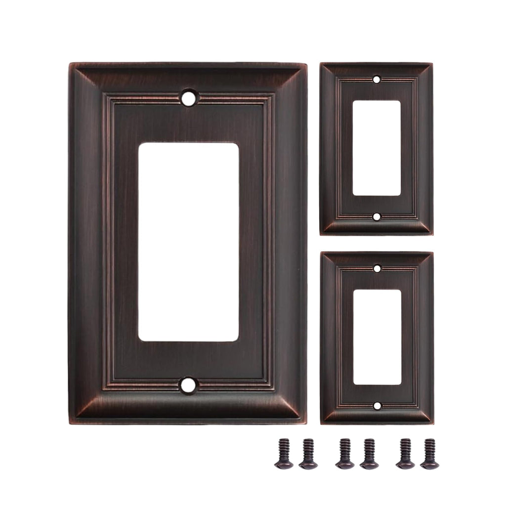 Light Switch Cover Plate，3 Pack bronze outlet covers