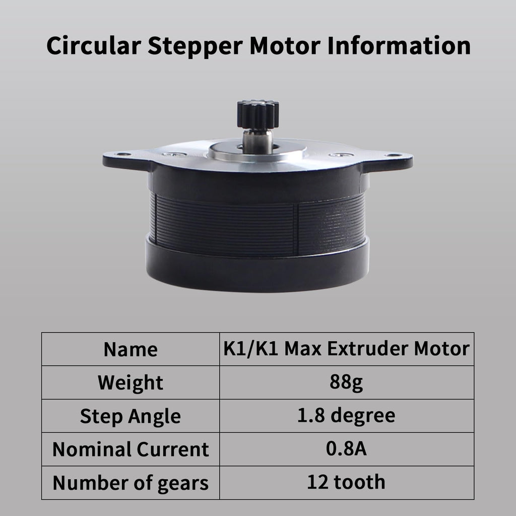 FYSETC K1 Max Extruder Motor - Original 36mm Pancake Stepper Motor Replacement: 1.8 Degree 12 Tooth Gear Circular Stepping for K1 Hotend Direct Drive Extrusion Kit 3D Printer Parts
