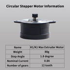 FYSETC K1 Max Extruder Motor - Original 36mm Pancake Stepper Motor Replacement: 1.8 Degree 12 Tooth Gear Circular Stepping for K1 Hotend Direct Drive Extrusion Kit 3D Printer Parts