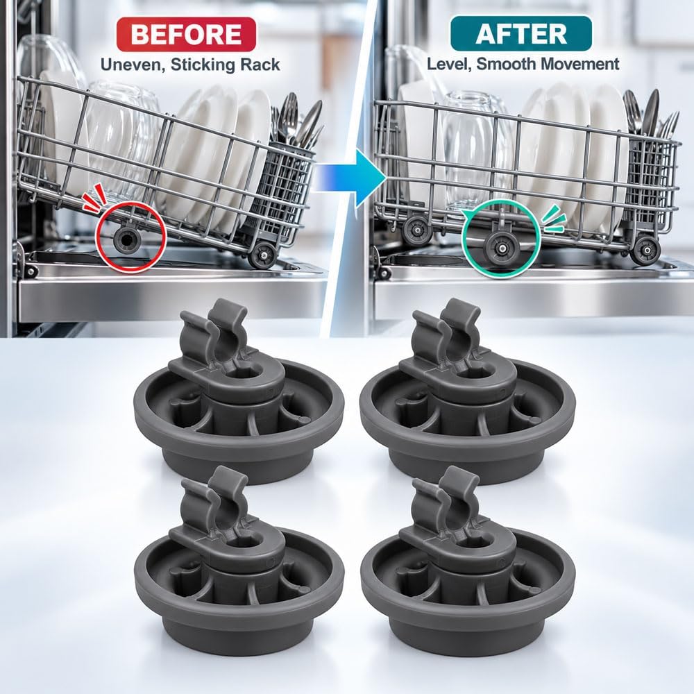 ·4-Pack Dishwasher Lower Rack Wheels for LG LDS5811ST