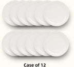 Stoneware Narrow Rim Commercial Grade Dinnerware America White, Dinner Plate 10.5", Case of 12
