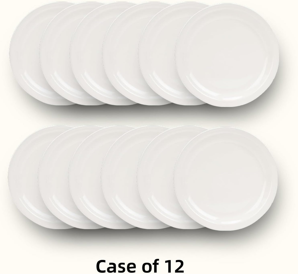 Stoneware Narrow Rim Commercial Grade Dinnerware America White, Dinner Plate 10.5", Case of 12