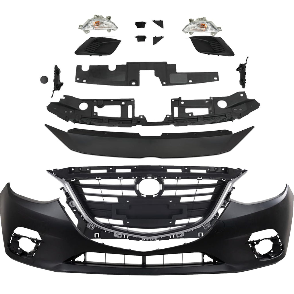 18PC Front Bumper Kit For 2014 2015 2016 Mazda 3