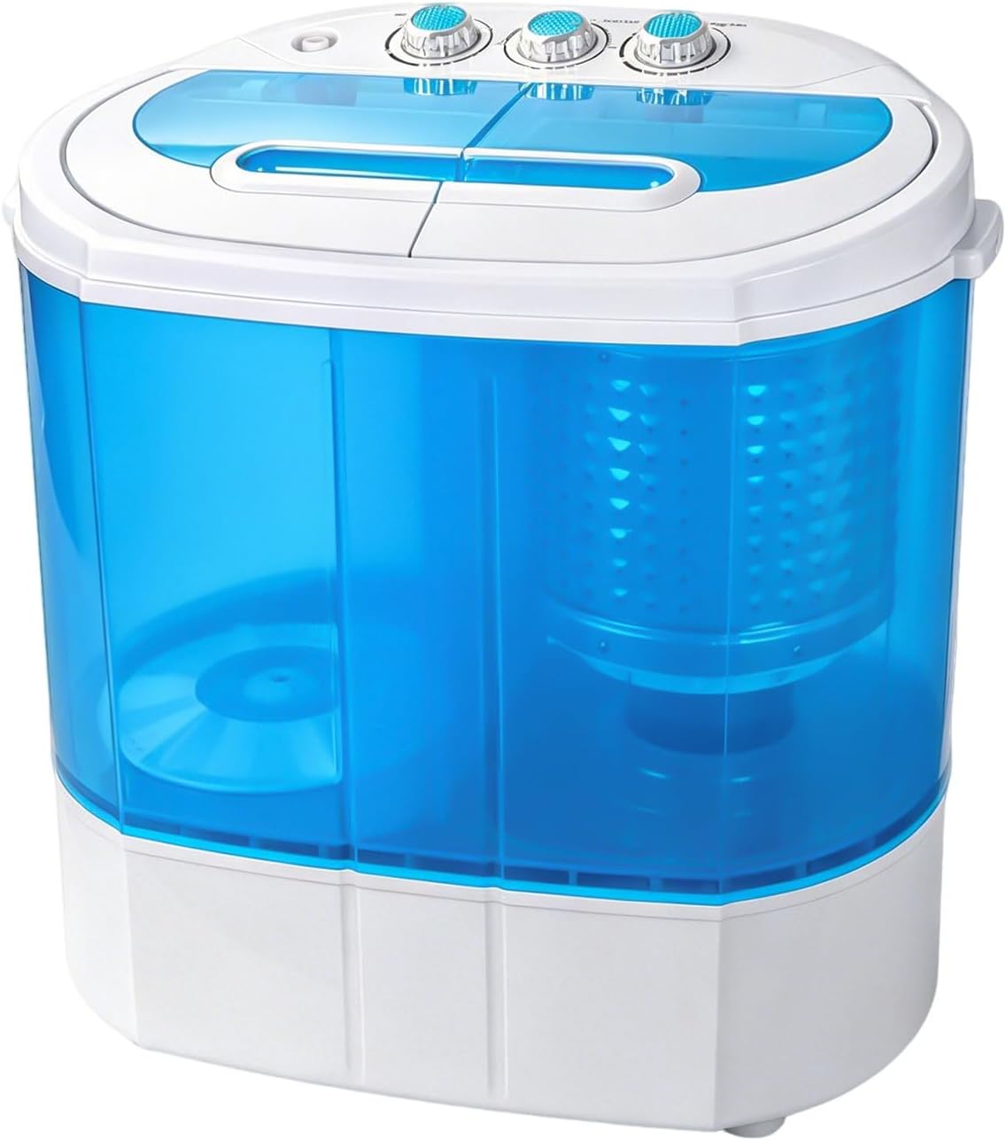 Small Portable Washing Machine 9.9lb Mini Compact Washer Twin Tub Laundry Machine Top Load Spinning and Washing Combo