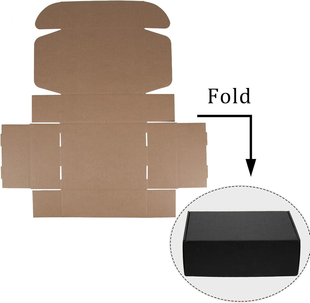 12x9x4 Inches Shipping Boxes Pack of 20, Packaging Corrugated Cardboard Mailer Boxes for Small Bussiness, Black