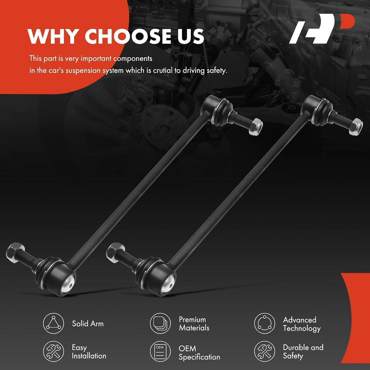 A-Premium Front Sway Bar Link Stabilizer Bar Link, Compatible with Chevy
