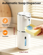 Automatic Soap Dispenser Touchless, USB Rechargeable Hand Soap Dispenser, 4 Adjustable Soap Levels, IPX5 Waterproof