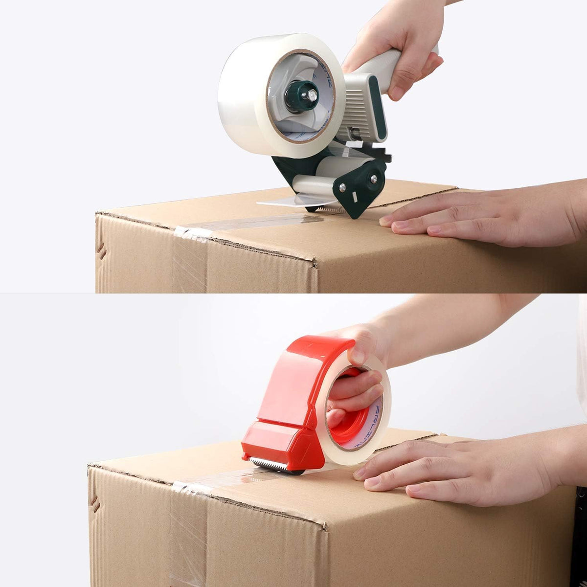 Packing Tape Dispenser Gun (2 Pack) with 2 Rolls Tape Bundle with 36 Rolls Clear Packing Tape for Shipping Packaging