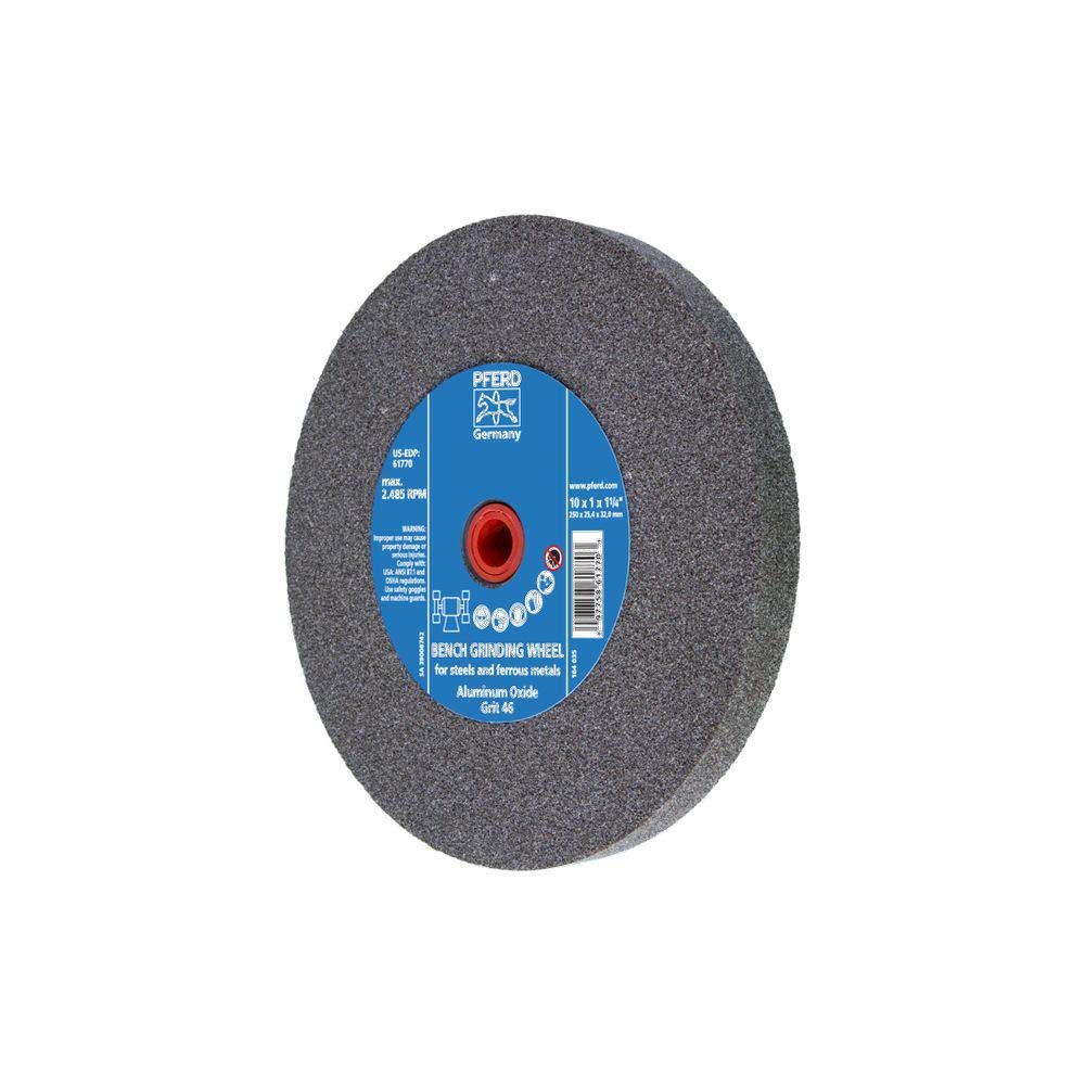 PFERD Vitrified Bench Grinding Wheel, 10"x 1"x 2", 46 Grit (1 PC)