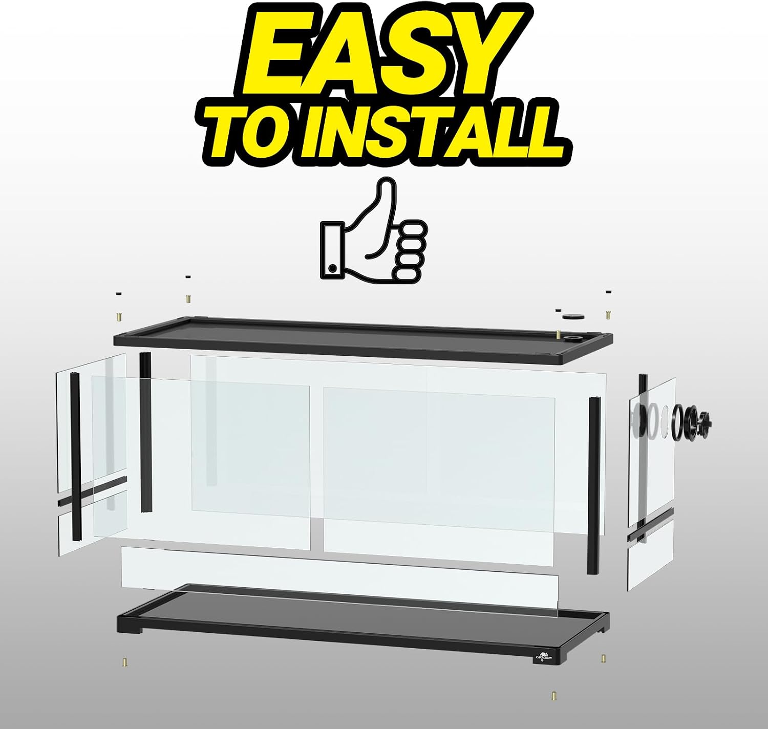 20 Gallon Reptile Tank, 30" x 12" x 12" Reptile Terrarium, Top Screen Ventilation, Sliding Door, Cable & Fogger Pass