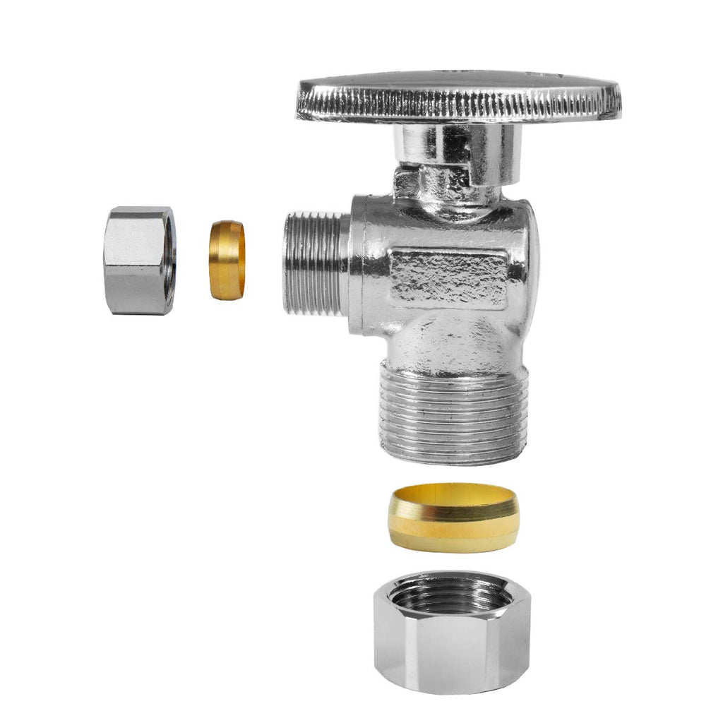 5Pack GUOFIS Angle Compression Stop Valve,1/4 Turn Shut Off(VALVE119-5)